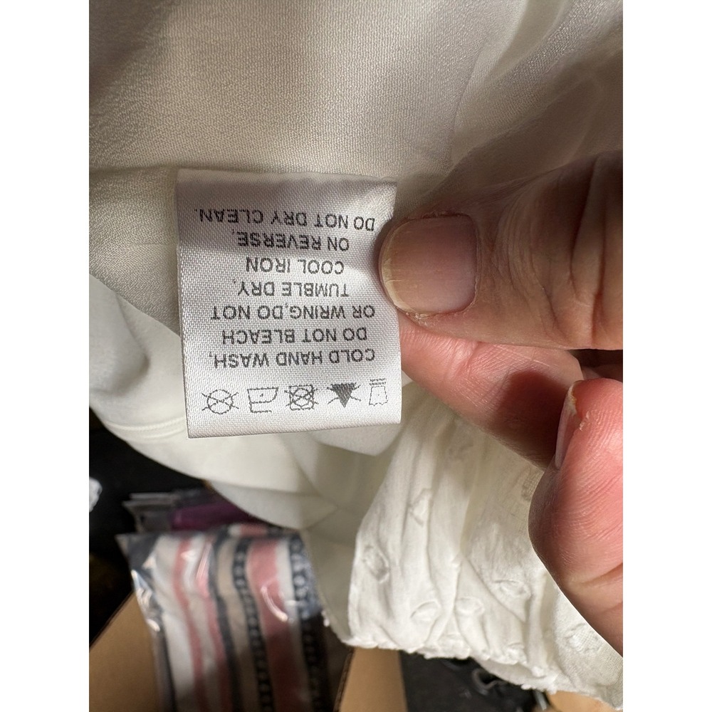 Princess Polly White Swiss Dot Ruched Ruffle Mini Skirt Womens US 12 NWT - Picture 10 of 11